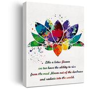 Just like the Lotus Inspirational Quote Canvas Wall Art Lotus Watercolor Canvas Print Positive Canvas Painting Wall Decor Framed Motivational Gift 12x15 Inch