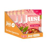 Just Live a Little Gluten Free Granola | 5 x 360g packs | Vegan Granola No Added Sugar (Raspberry, Coconut & Cashew Granola)