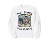 Just Living The Dream Skeleton Working Remote Beach Life Sweatshirt
