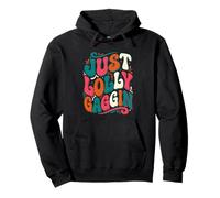Just Lollygaggin Retro Groovy Lazy Day Funny Quote Pullover Hoodie