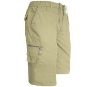 JUST LOOK Mens 3/4 Cargo Shorts Multi Pocket Long Shorts Summer Elasticated Waist Plain Lightweight M L XL XXL (UK, Alpha, L, Regular, Regular, Beige)