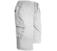 JUST LOOK Mens 3/4 Cargo Shorts Multi Pocket Long Shorts Summer Elasticated Waist Plain Lightweight M L XL XXL (UK, Alpha, XXL, Regular, Regular, Stone)