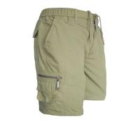 JUST LOOK Mens Cargo Shorts Combat Multi Pocket Elasticated Waist Plain Lightweight Shorts (as8, Alpha, xx_l, Regular, Short, Beige)