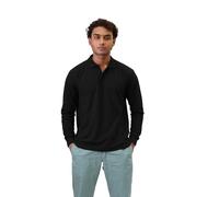 JUST LOOK Men's Long Sleeve Polo Shirt Premium Quality Work Casual Leisure Pique T-Shirt Top (UK, Alpha, XXL, Regular, Regular, Black)