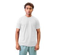 JUST LOOK Men's Plain T-Shirt, Cotton Blend, Crew Neck Short Sleeve, Regular Fit, Multiple Colours (UK, Alpha, L, Regular, Regular, White)