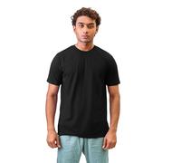 JUST LOOK Men's Plain T-Shirt, Cotton Blend, Crew Neck Short Sleeve, Regular Fit, Multiple Colours (UK, Alpha, XXL, Regular, Regular, Black)