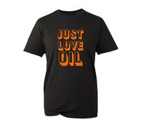 Just Love Oil T-Shirt, Greta Thunberg Save The Earth Anti Woke Support Unisex Kids Adults Gift Tee Top (Black, L)