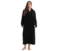Just Love Plush Zipper Lounger Robe for Women - Black - X-Large