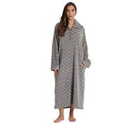 Just Love Plush Zipper Lounger Robe for Women - Grey - Medium