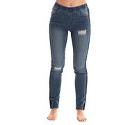 Just Love Ripped Denim Jeggings for Women Jeans Leggings, Medium Ripped Denim Stretch Fabric With Contrast, Medium