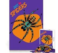 Just Love Spiders Graphic Art Jigsaw Puzzle 1000 Piece for Teenagers Cognitive Boost Smooth Connection Fun Play Art Piece (38x26cm)