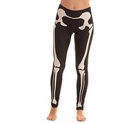 Just Love Ugly Christmas Holiday Leggings, Black - Skeleton, Large