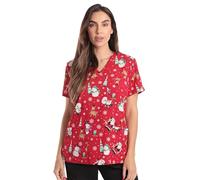 Just Love Womens Holiday Scrub Tops, Xmas Santa Reindeer Stretch Fabric, S