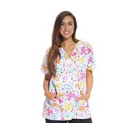 Just Love Women's Multi Color V-Neck Sleeveless Scrubs - Large