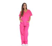 Just Love Women's Scrub Sets Six Pocket Medical Scrubs (V-Neck with Cargo Pant) - pink - 1X