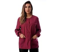 Just Love Womens Solid Jacket Uniform Coat, Burgundy, XL