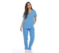 Just Love Women's Solid Scrub Sets/Tunic and Trousers/Medical/Nursing Uniform Large Malibu Blue