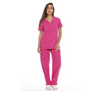 Just Love Women's Solid Scrub Sets/Tunic and Trousers/Medical/Nursing Uniform X-Small Hot Pink