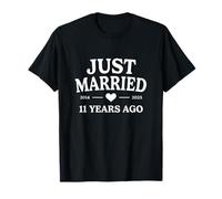 Just Married 11 Years Ago 2014 2025 11th Anniversary T-Shirt