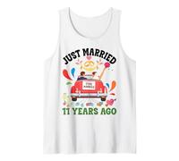 Just Married 11 Years Ago Funny 11th Anniversary Couple Tank Top