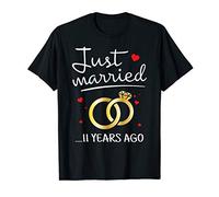 Just Married 11 Years Ago Funny Couple 11th Anniversary Gift T-Shirt