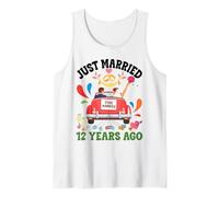 Just Married 12 Years Ago Funny 12th Anniversary Couple Tank Top