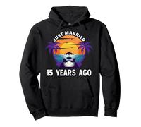 Just Married 15 Years Ago Matching 15th Wedding Anniversary Pullover Hoodie