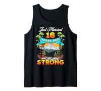 Just Married 16 Years Ago 16th Anniversary Honeymoon Couple Tank Top