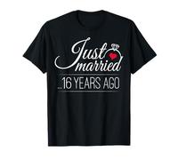 Just Married 16 Years Ago - 16th Wedding Anniversary T-Shirt