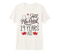 Just Married 19 Years Ago Funny Couple 19th Anniversary Premium T-Shirt