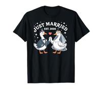 Just Married 2026 Honeymoon Wedding Couples Fiancee T-Shirt
