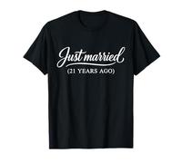 Just Married 21 Years Ago Funny 21st Wedding Anniversary T-Shirt