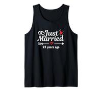 Just Married 23 Years Ago Funny Couple Wedding Anniversary Tank Top