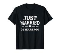 Just Married 24 Years Ago 2001 2025 24th Anniversary T-Shirt