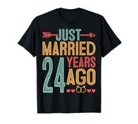 Just Married 24 Years Ago - Couple 24th Wedding Anniversary T-Shirt