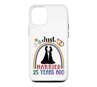 Just Married 25 Years Ago Lesbian Couple Wedding Anniversary Case for iPhone 12/12 Pro