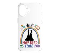 Just Married 25 Years Ago Lesbian Couple Wedding Anniversary Case for iPhone 16
