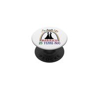Just Married 25 Years Ago Lesbian Couple Wedding Anniversary PopSockets Adhesive PopGrip