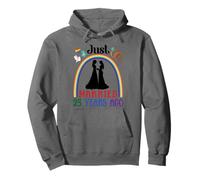 Just Married 25 Years Ago Lesbian Couple Wedding Anniversary Pullover Hoodie