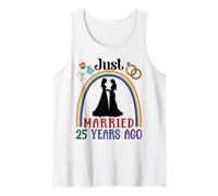 Just Married 25 Years Ago Lesbian Couple Wedding Anniversary Tank Top