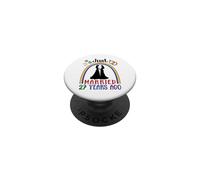 Just Married 27 Years Ago Lesbian Couple Wedding Anniversary PopSockets Adhesive PopGrip