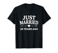 Just Married 28 Years Ago 1997 2025 28th Anniversary T-Shirt