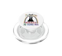 Just Married 32 Years Ago Lesbian Couple Wedding Anniversary PopSockets PopGrip for MagSafe