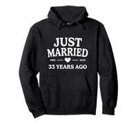 Just Married 33 Years Ago 1992 2025 33rd Anniversary Pullover Hoodie