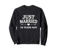 Just Married 34 Years Ago 1992 2026 34th Anniversary Sweatshirt