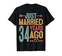Just Married 34 Years Ago - Couple 34th Wedding Anniversary T-Shirt