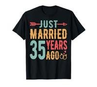 Just Married 35 Years Ago - 35th Wedding Anniversary Couple T-Shirt