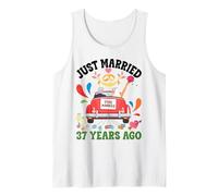 Just Married 37 Years Ago Funny 37th Anniversary Couple Tank Top