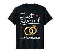 Just Married 37 Years Ago Funny Couple 37th Anniversary Gift T-Shirt