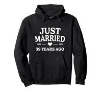 Just Married 39 Years Ago 1986 2025 39th Anniversary Pullover Hoodie